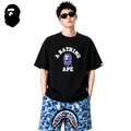 BAPE Check College Ape Head Men's T-Shirt - Black