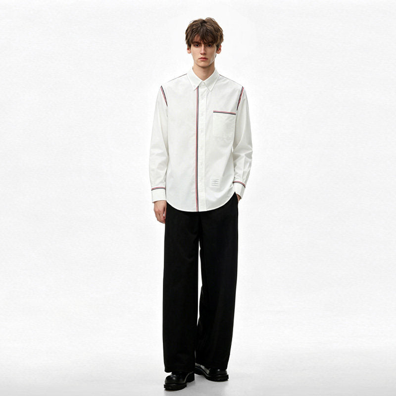 Tricolor Stripe Oxford Shirt ¨C Unisex