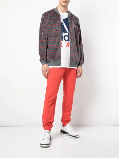 Palace Velour striped bomber jacket