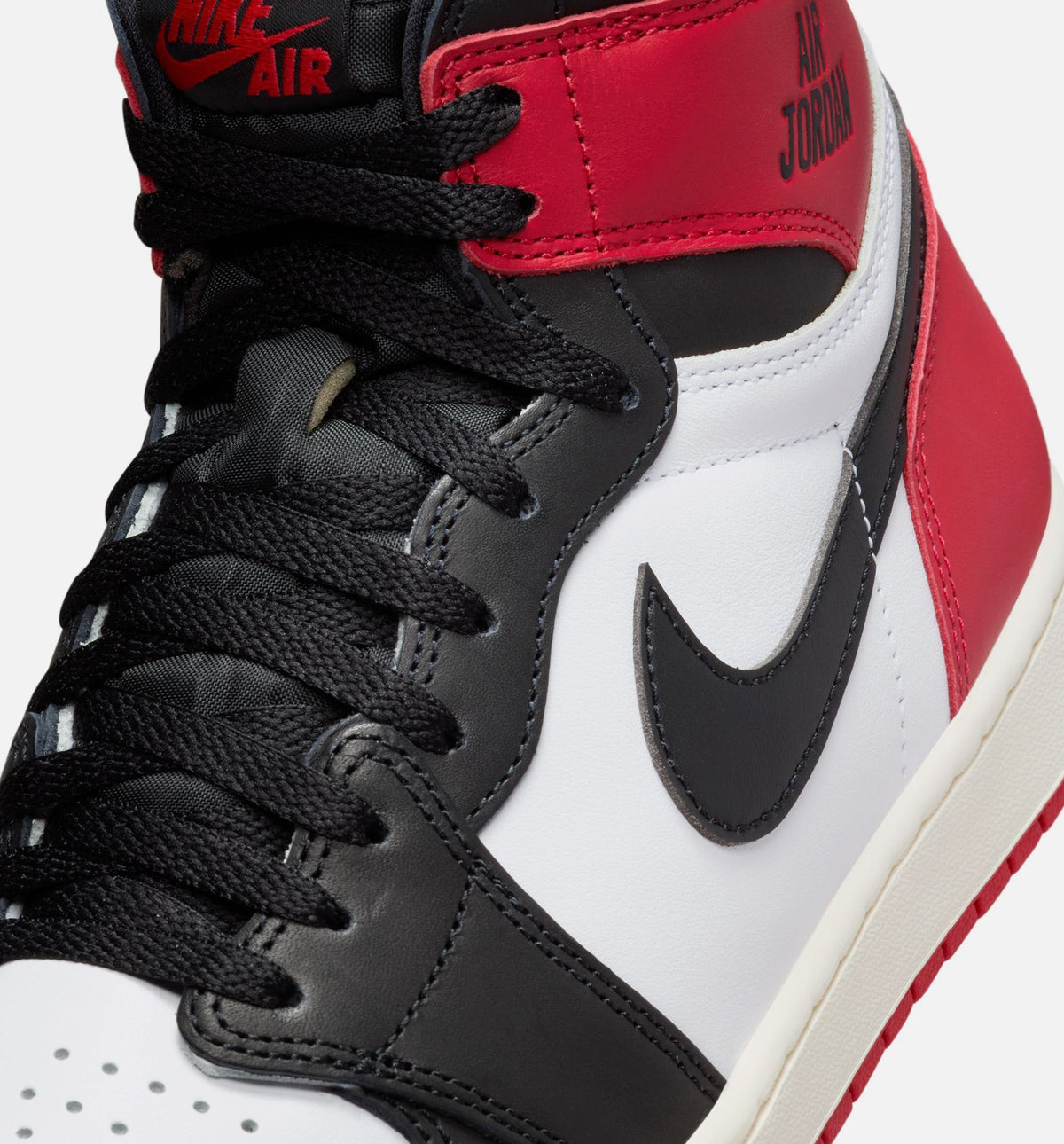 Air Jordan 1 Retro High OG Black Toe Men's Lifestyle Shoes - White Black Varsity Red Sail