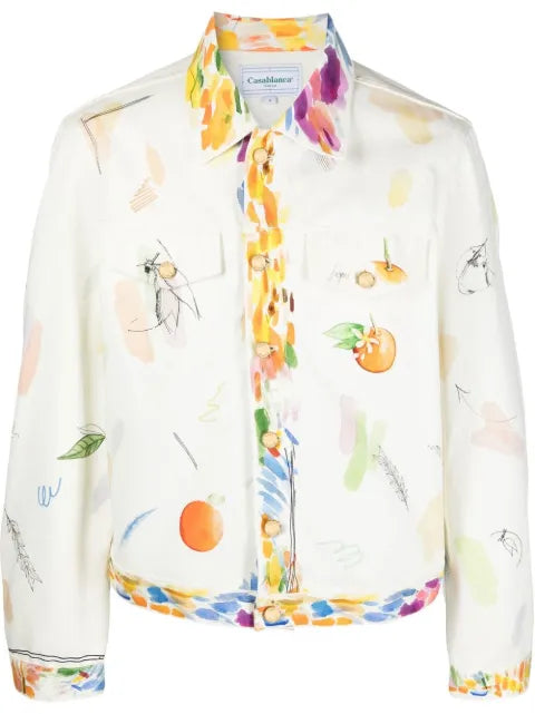 Casablanca fruit-print cotton jacket