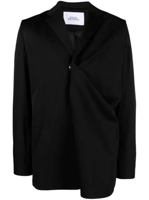 Bianca Saunders gathered single-breasted blazer