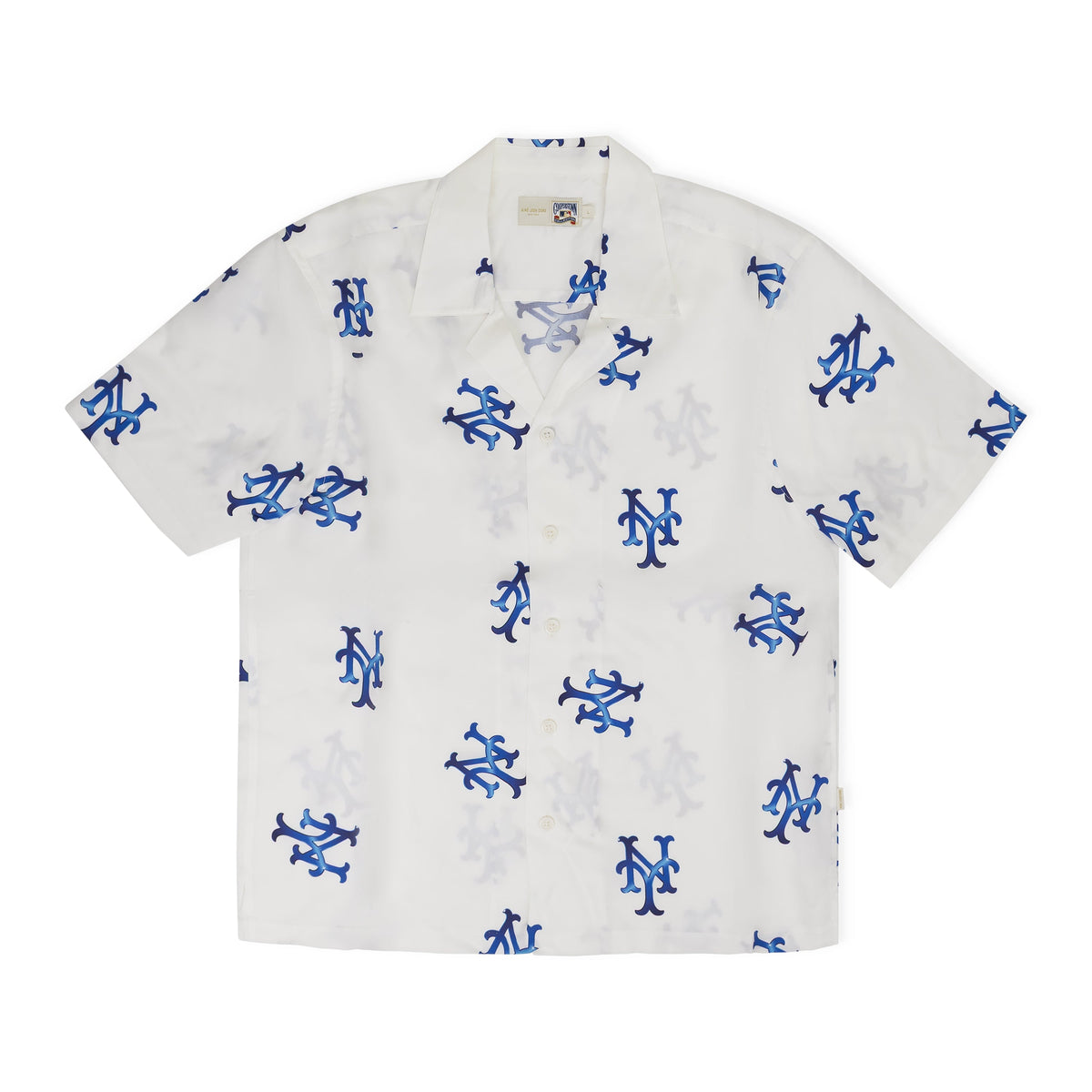 White Mets Collar Shirt