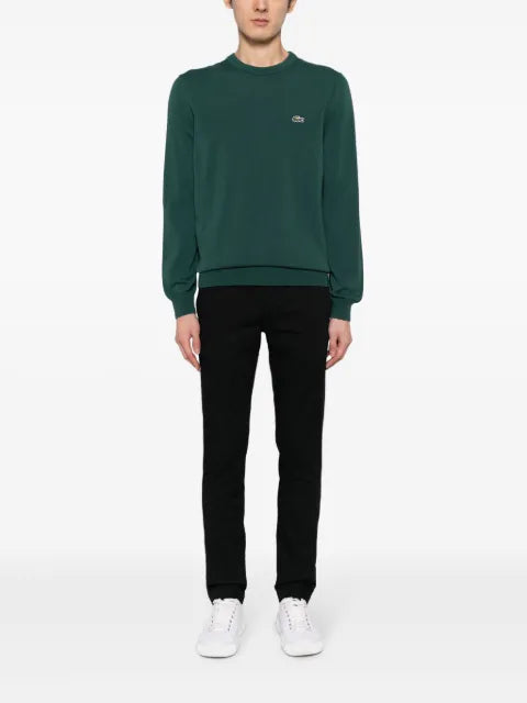 Lacoste logo-embroidered cotton jumper