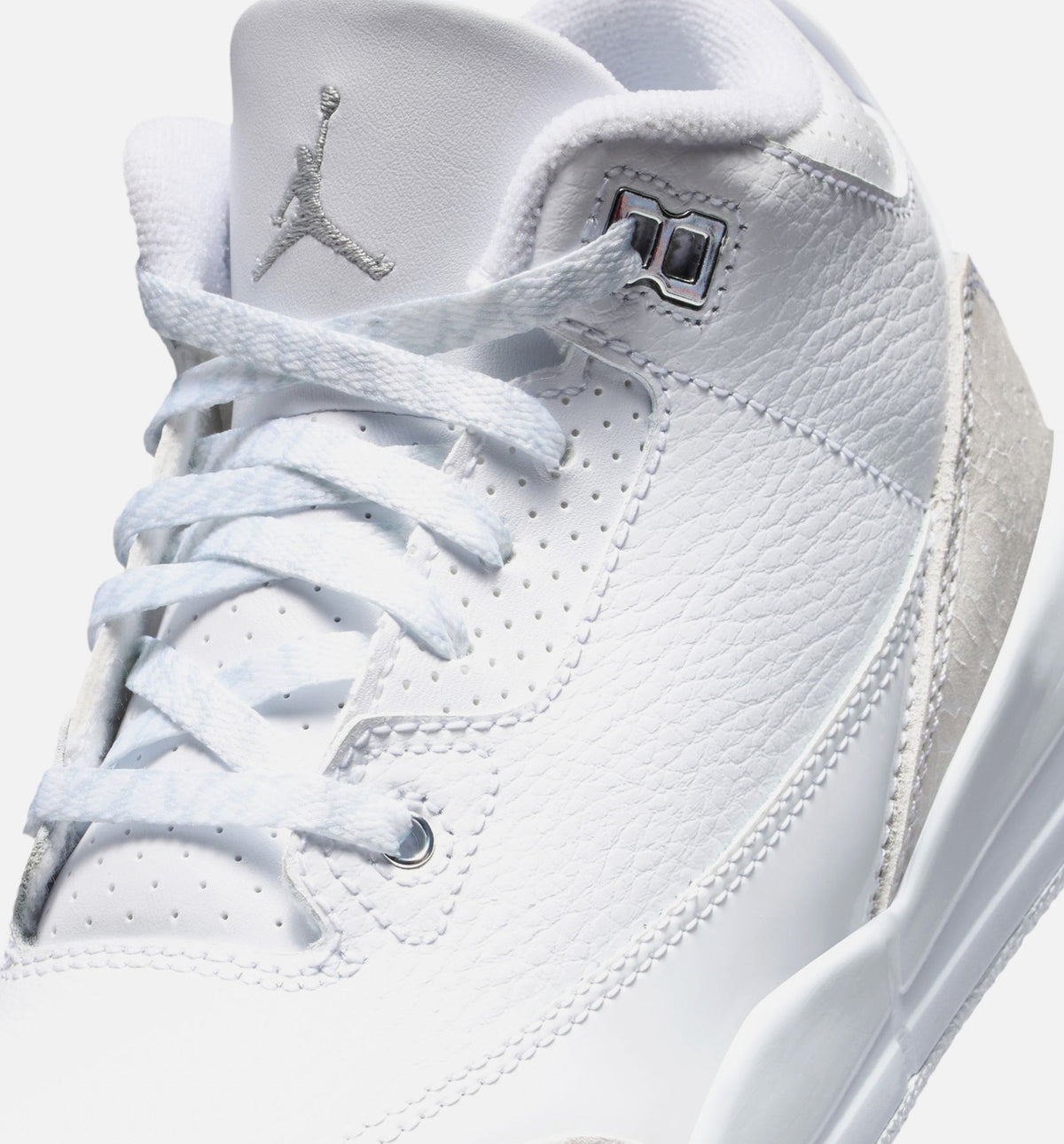 Air Jordan 3 Retro White And Silver Infant/Toddler Shoes - White Metallic Silver