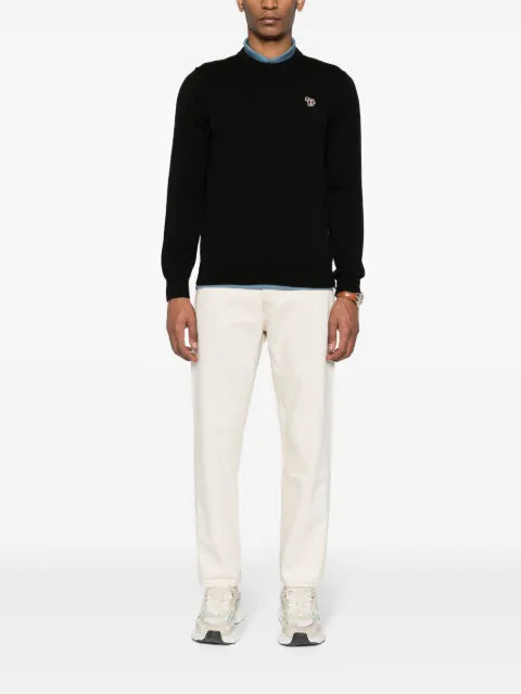 PS Paul Smith Zebra-motif organic cotton jumper