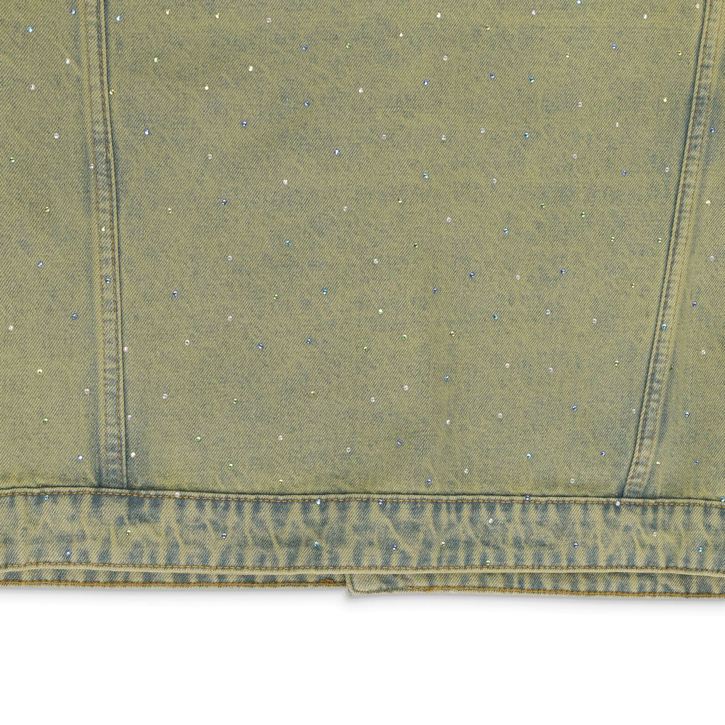 BLUE UNFURLED CROPPED DENIM JACKET