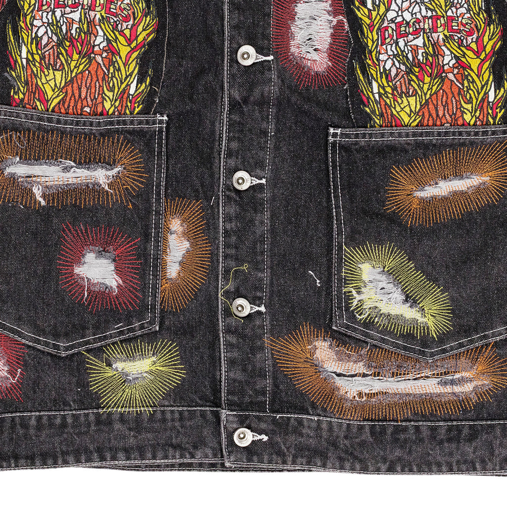 MULTICOLOR EMBROIDERED TRUCKER JACKET