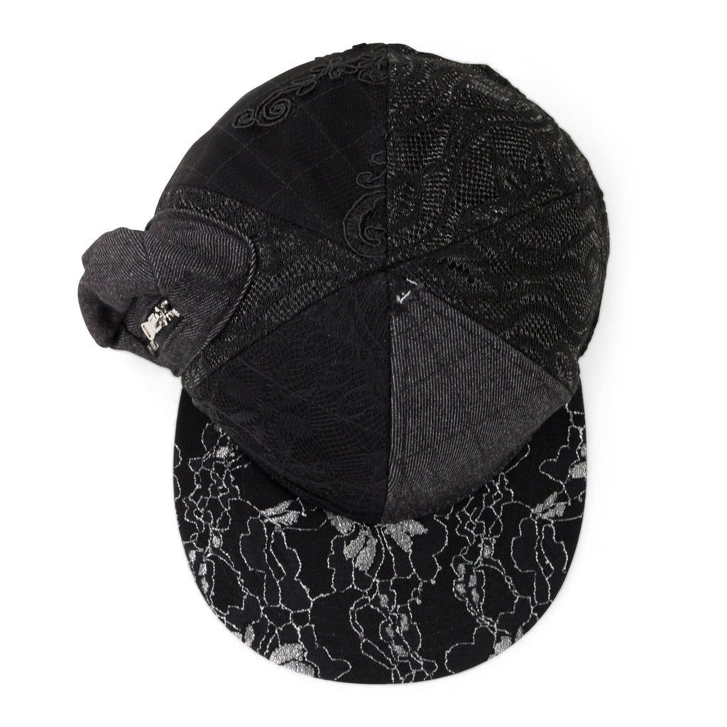 BLACK DISTRESSED BASEBALL CAP