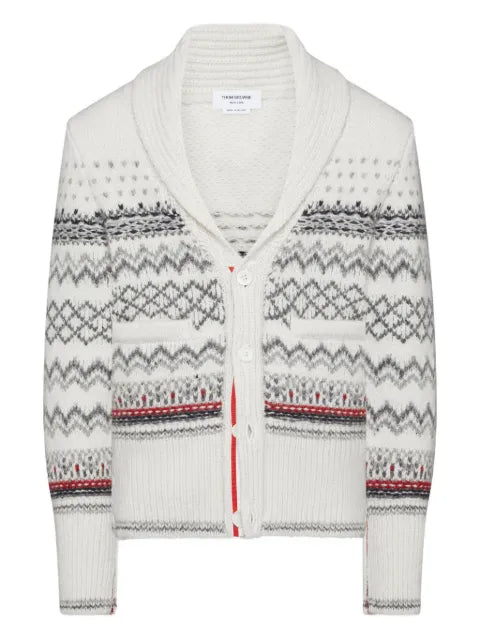 Thom Browne Donegal knitted tweed cardigan