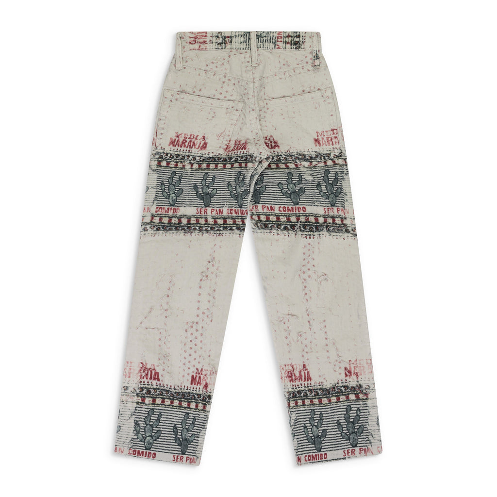 Beige Naranja Double Cloth Denim Pants