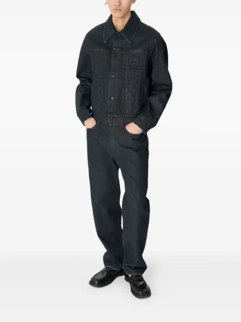 Marine Serre Moon waxed denim jacket