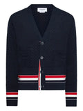 Thom Browne float ripple stitch rwb stripe cardigan