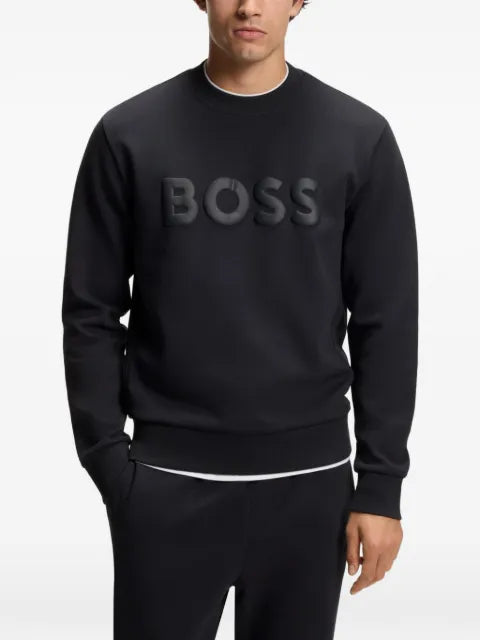 BOSS tonal-logo sweatshirt in stretch cotton