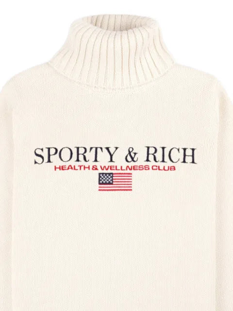 Sporty & Rich roll neck flag jumper