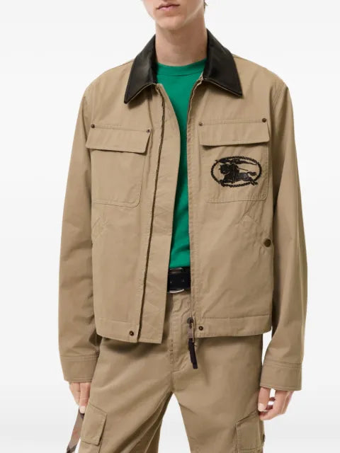 Burberry leather collar cotton workwear jacket