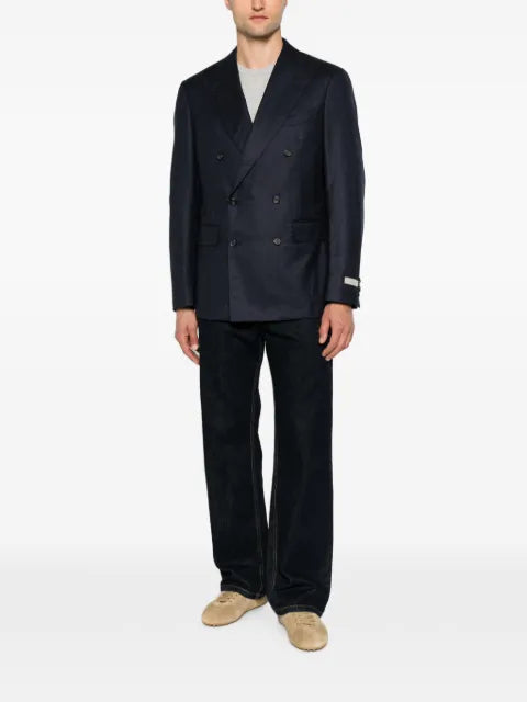 Canali double-breasted peak-lapels wool blazer