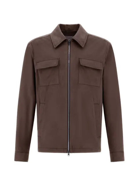 Herno suede-effect jacket