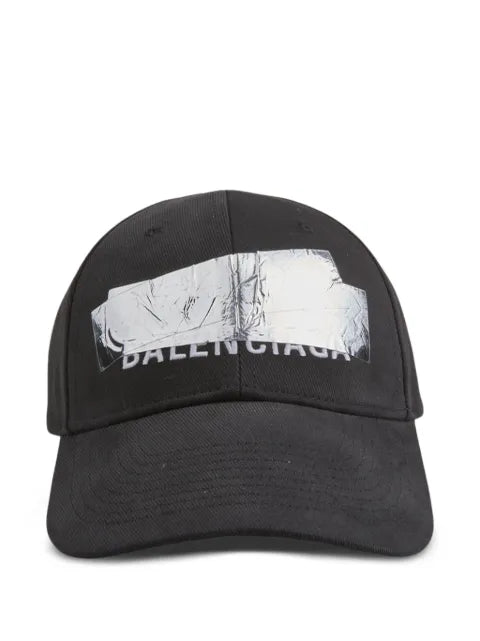 Balenciaga logo-print baseball cap and strap detail
