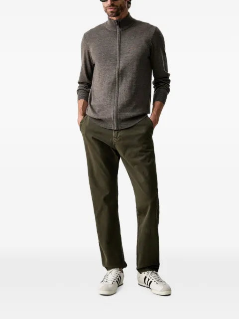 Aeronautica Militare zip-up logo-embroidered zip cardigan