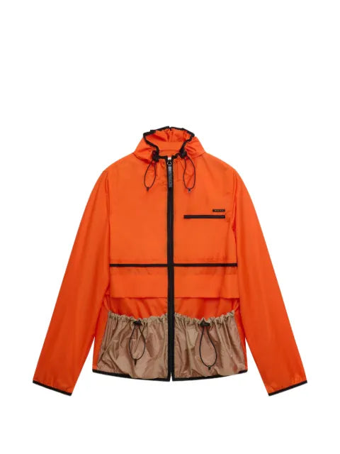 Marni orange nylon jacket with drawstring pockets