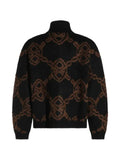Daily Paper Black Shield monogram-pattern zip-up sweater