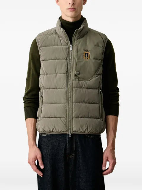 Aeronautica Militare quilted-finish logo-patch gilet