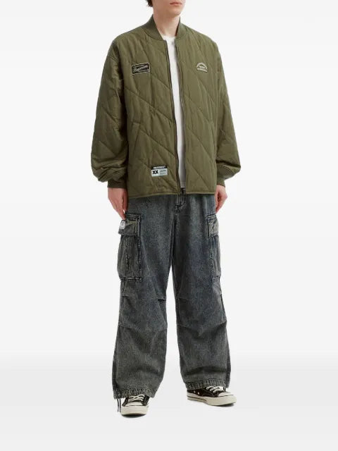 FINGERCROXX diamond-quilted logo-patch jacket