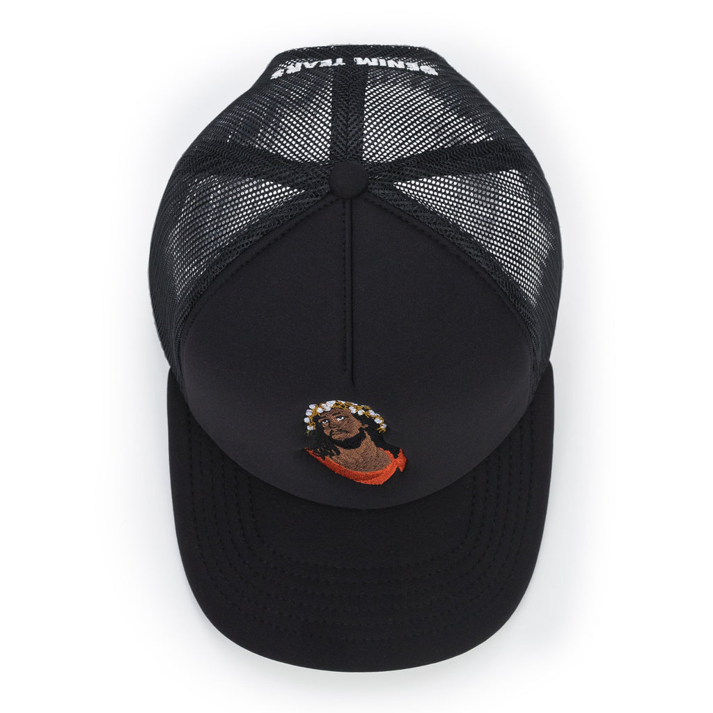 Black Crown Made of Cotton Trucker Hat