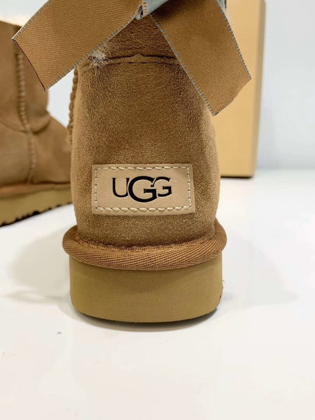 Chestnut Bow Glitter Detail Winter Boots — New Arrival | In Stock