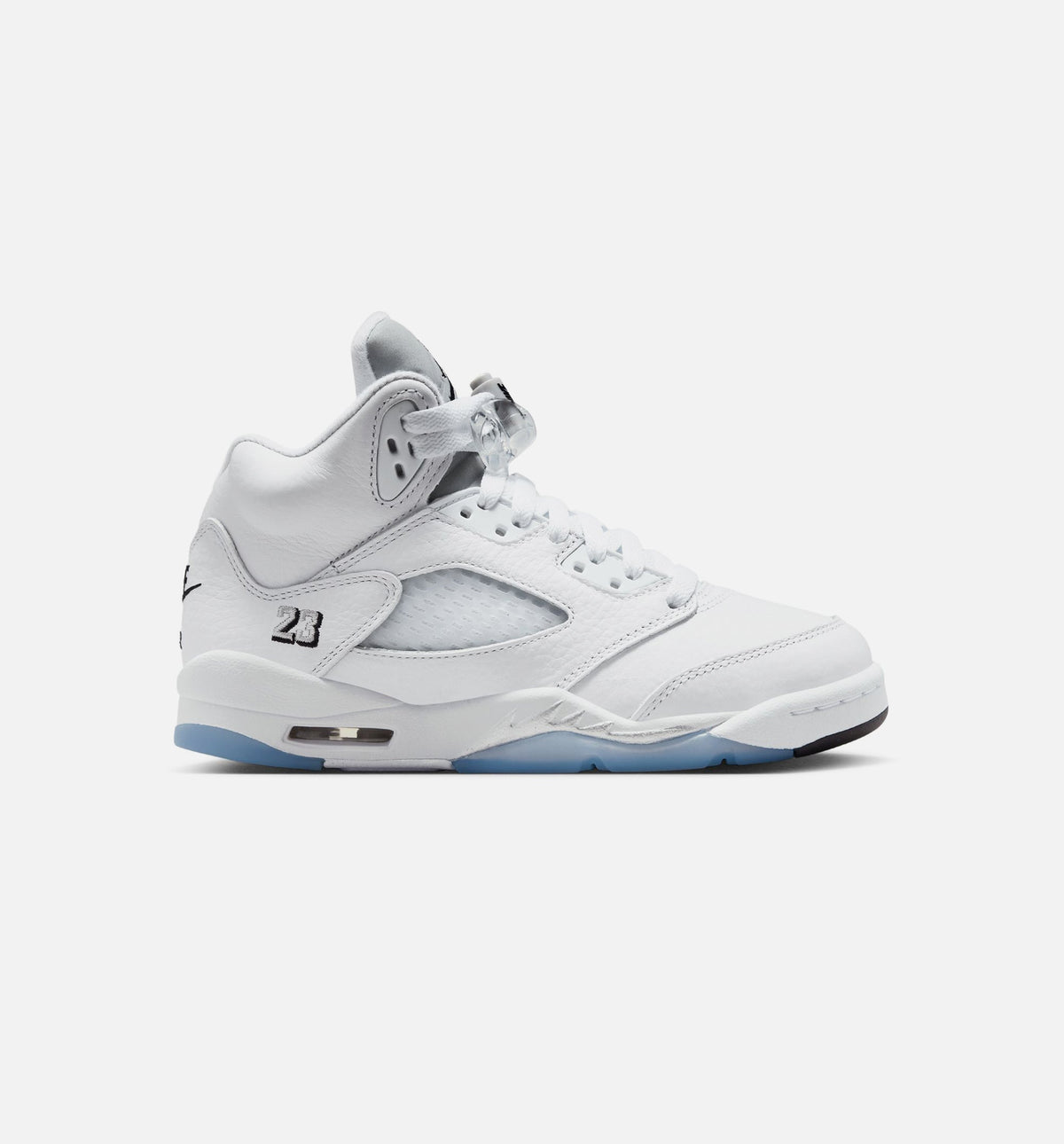 Air Jordan 5 Retro OG White Metallic Big Kids' Sneakers - White / Black / Metallic Silver
