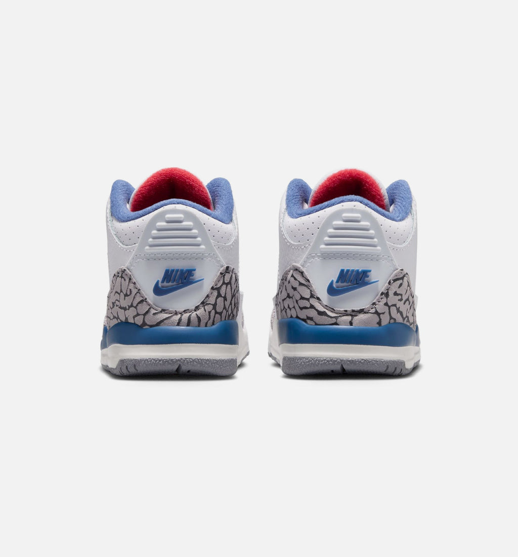 Air Jordan 3 Retro OG 'True Blue' - Infant/Toddler Lifestyle Sneaker (White/Fire Red/True Blue)