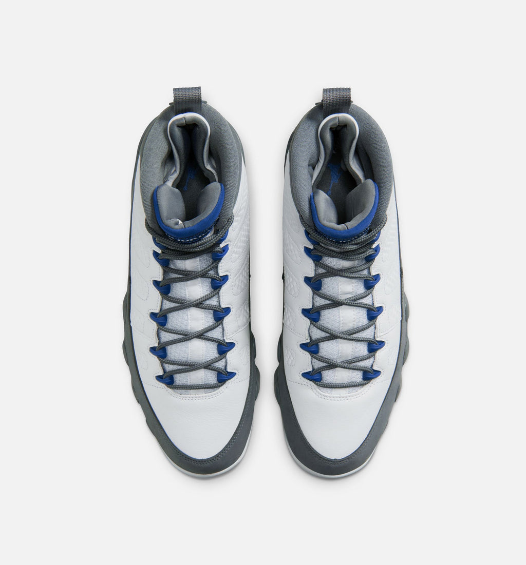 Air Jordan 9 Retro Flint Grey and French Blue – Men's Lifestyle Shoe in White/French Blue/Flint Grey