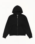 WAFFLE CASHMERE ZIP HOOD SWEATER