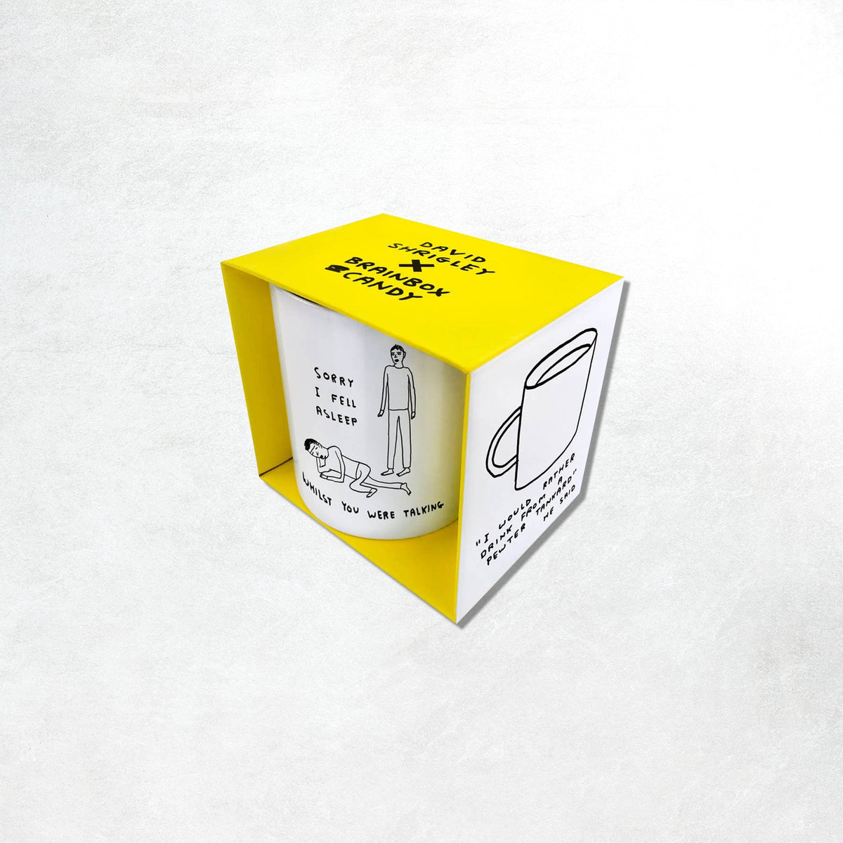 David Shrigley Mug: Fell Asleep Talking