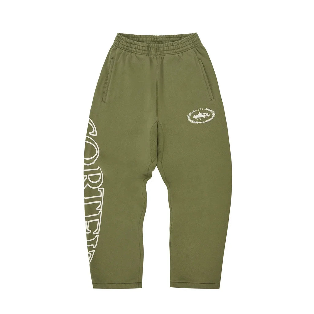 Corteiz Laurel Island Badge Zip Hoodie – Olive Green (+ Matching Pants)