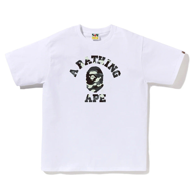 BAPE Ape Head Cartoon Print Loose Unisex Short Sleeve T-Shirt