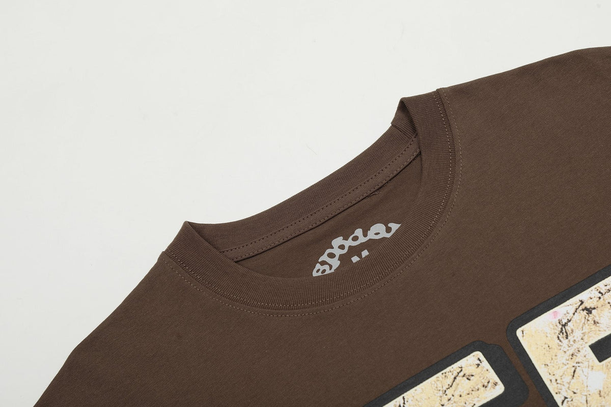 Sp5der Distressed Graphic T-Shirt