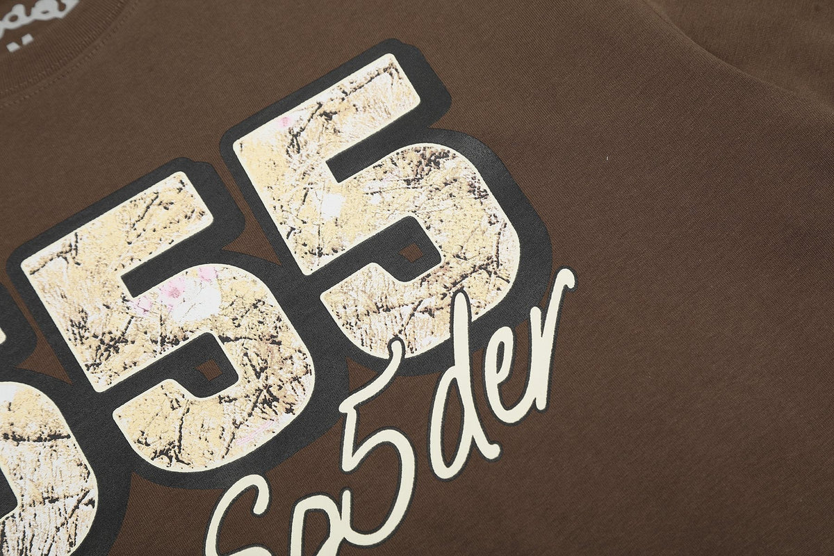 Sp5der Distressed Graphic T-Shirt