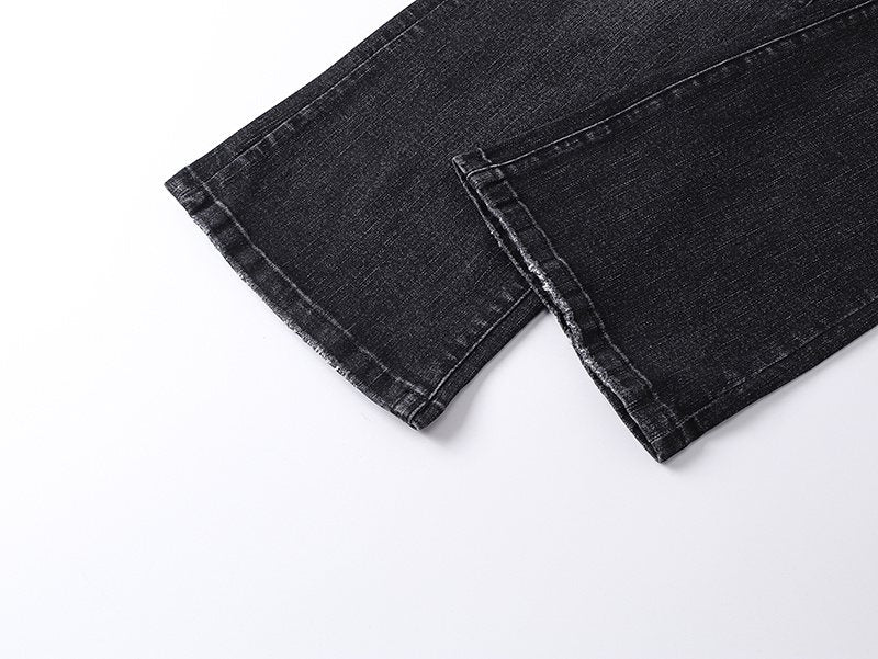 Purple Brand Washed Black Distressed Flare Jeans