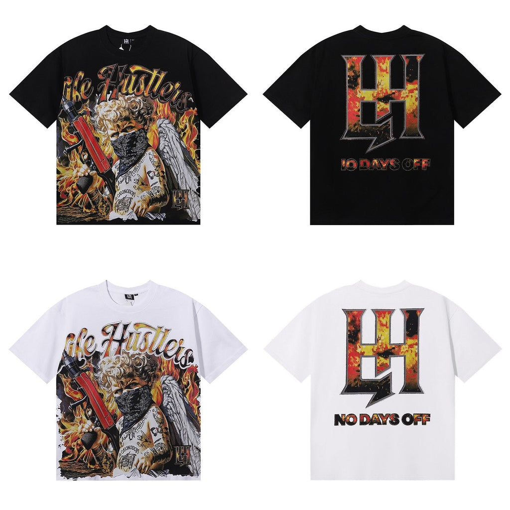 Life Hustlere Masked Angel Graphic Short-Sleeve T-Shirt