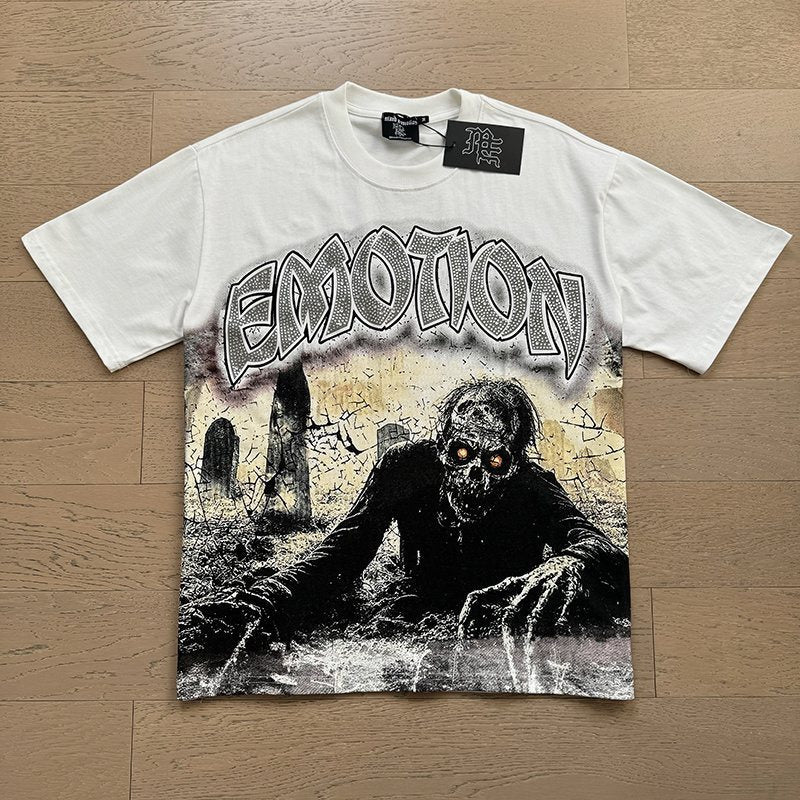 MIXED EMOTION White Graphic Short-Sleeve T-Shirt