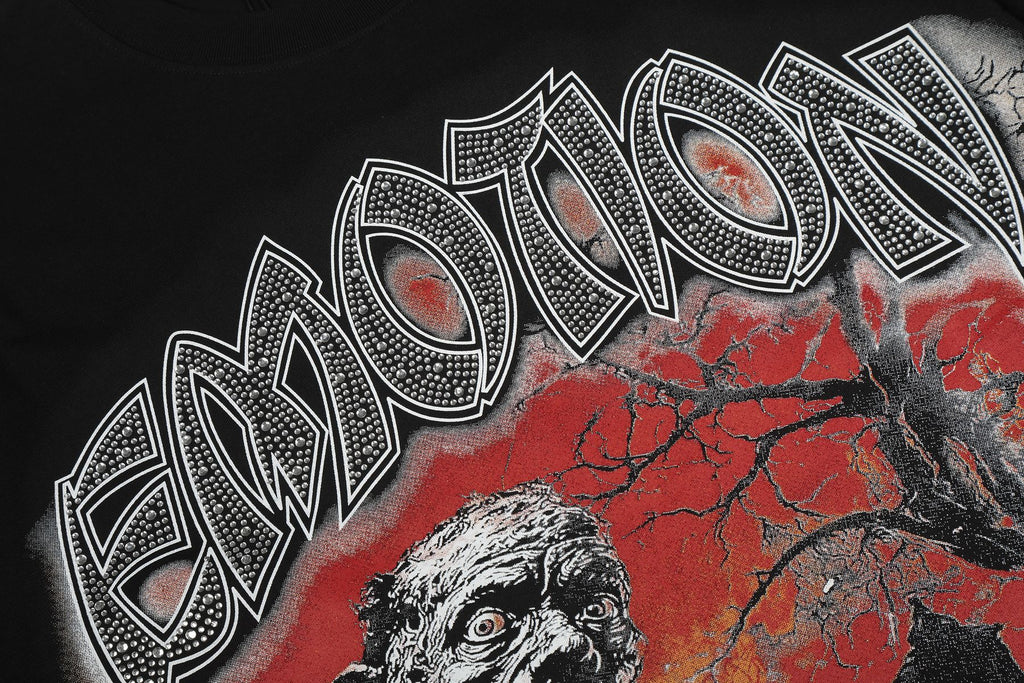 MIXED EMOTION Front-and-Back Graphic Short-Sleeve T-Shirt