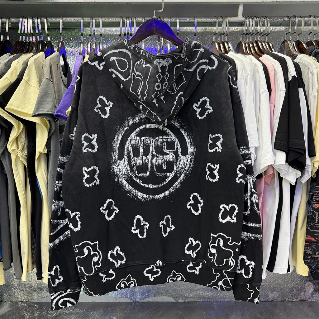 VALE USA Paisley Print Zip Hoodie