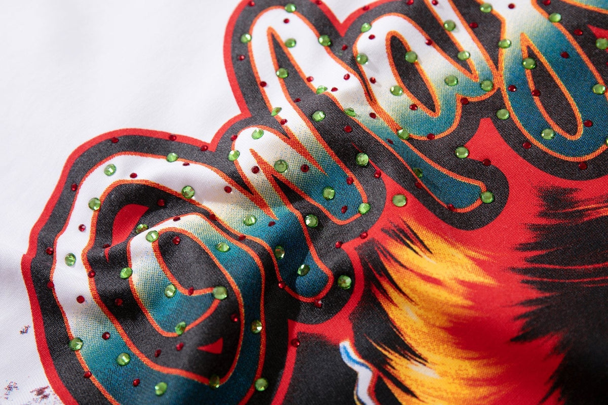 MAJESTIK Skull & Flame Graphic T-Shirt