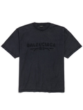 Balenciaga Logo Patch Inside-Out T-Shirt in Black