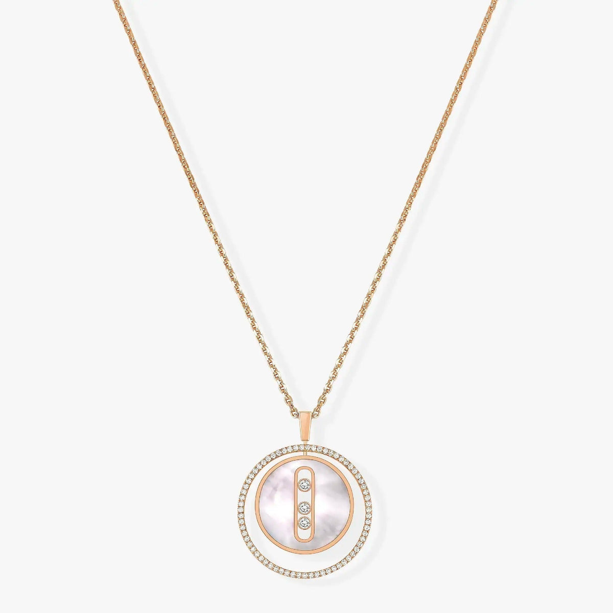 MESSIKA LUCKY MOVE MM NACRE BLANCHE DIAMOND NECKLACE