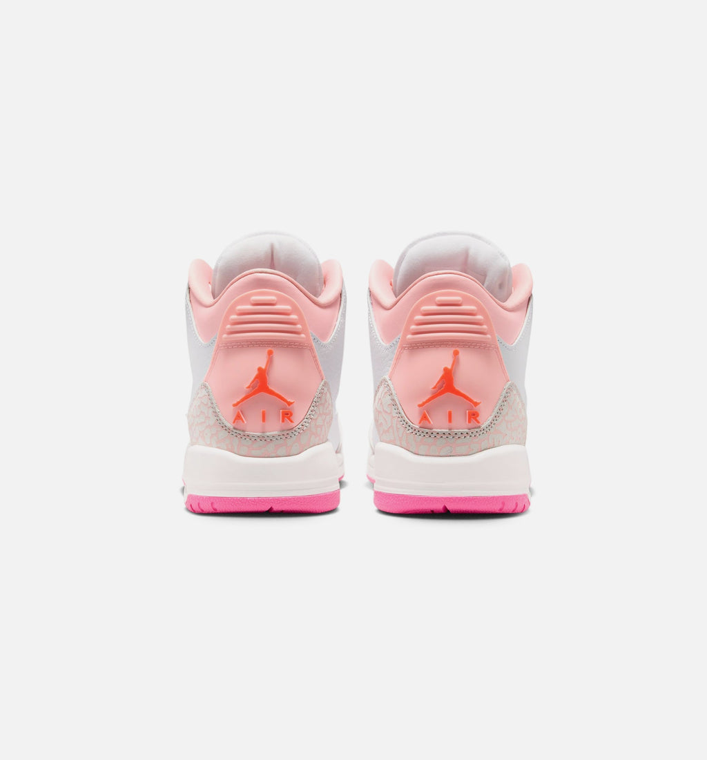 Air Jordan 3 Retro Spring Flowers Grade School Lifestyle Shoe – Pearl Pink/Pink Bloom/Pink Glow/Hyper Orange
