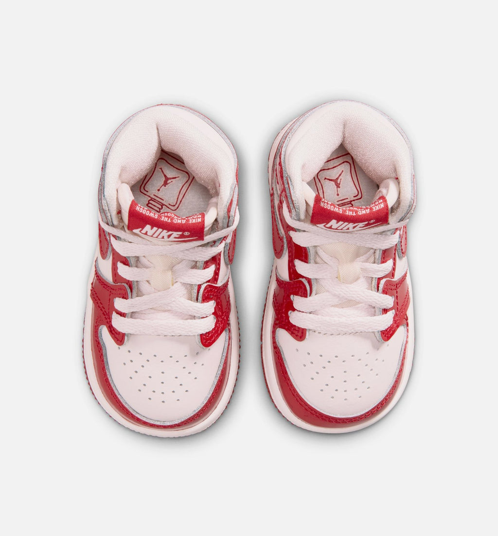 Air Jordan 1 Retro High OG Infant/Toddler Lifestyle Shoes - University Red/Metallic Silver
