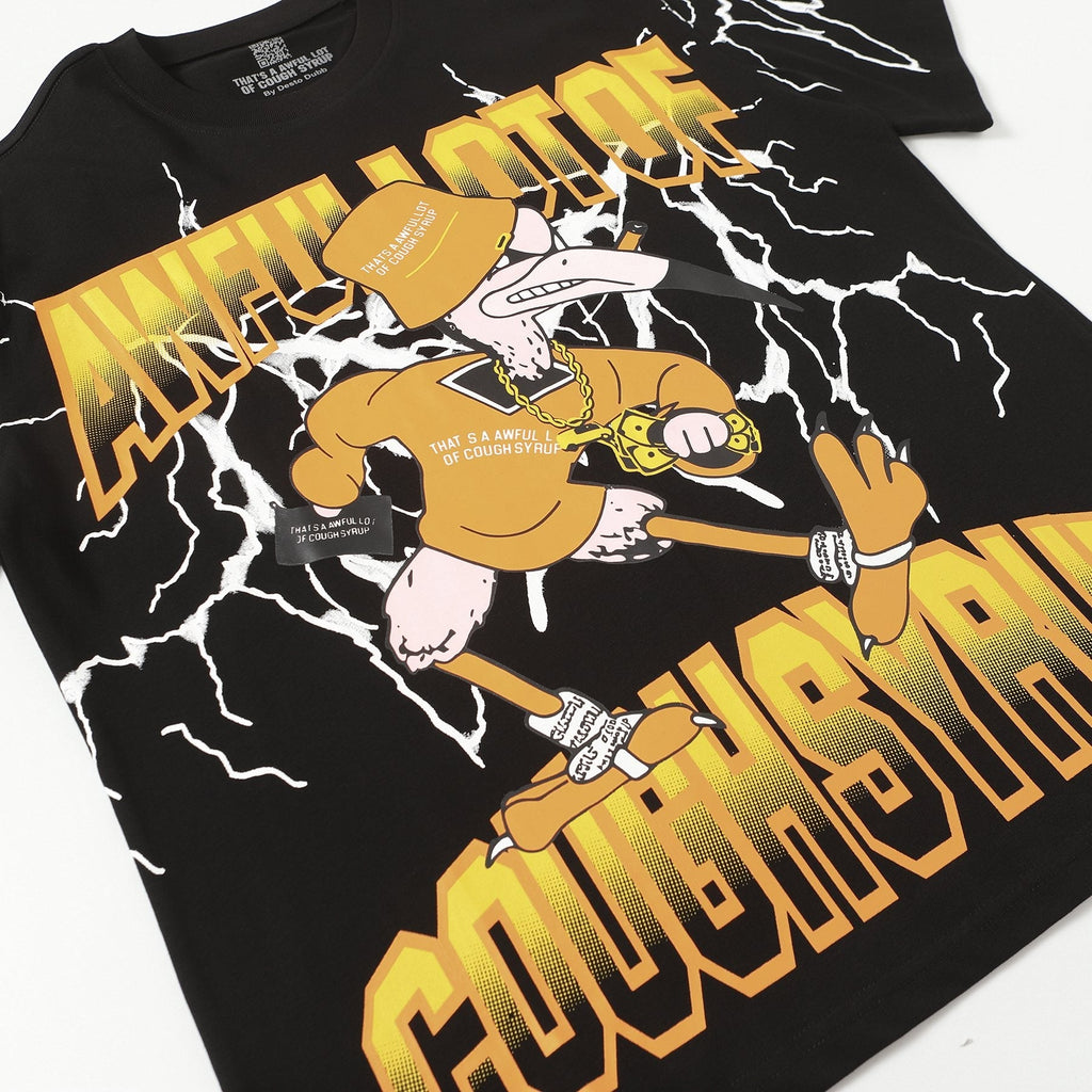 THAT'S A AWFUL LOT OF COUGH SYRUP Lightning Cartoon Graphic T-Shirt